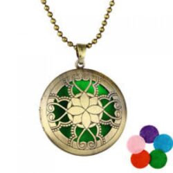 Essential Oil Necklace - Gold Flower